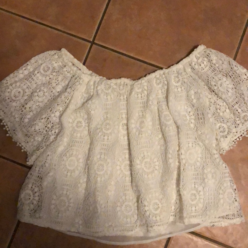 White off the shoulder top